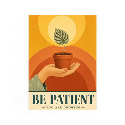 Be Patient – Retro Botanical Plant Art Print