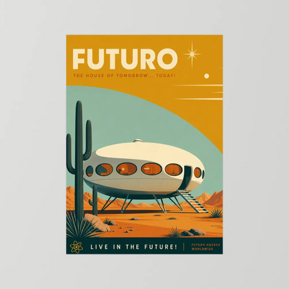Futuro House Retro Space Age Architecture Art Print