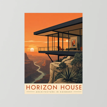 Horizon House Cliffside Architecture Art Print
