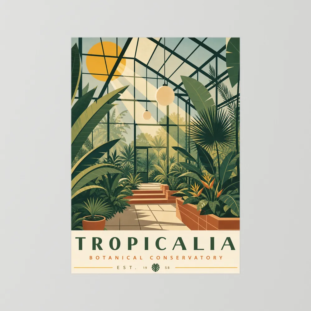 Tropicalia Botanical Conservatory 1958 Art Print