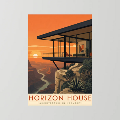 Horizon House Cliffside Architecture Art Print