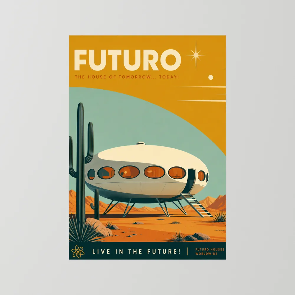 Futuro House Retro Space Age Architecture Art Print