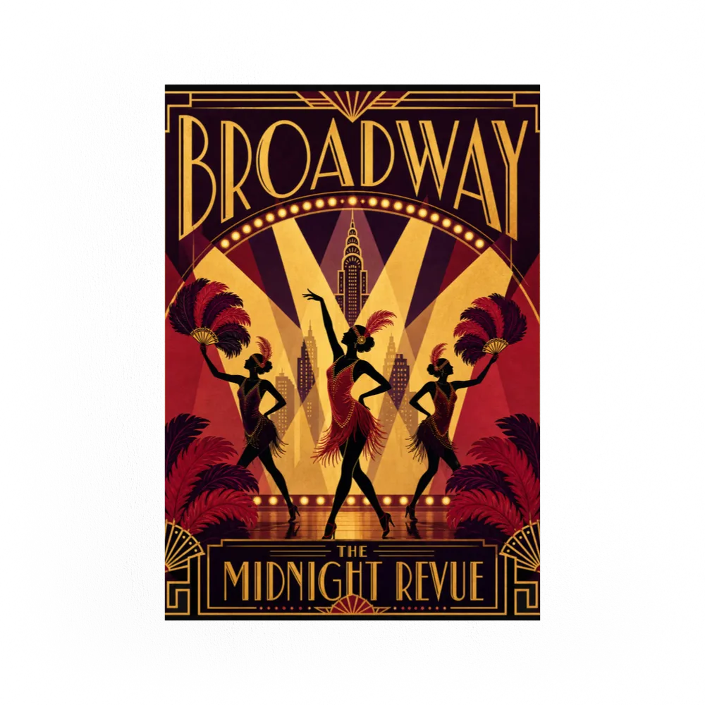 Broadway: The Midnight Revue – Vintage 1920s Art Deco Cabaret Poster Print