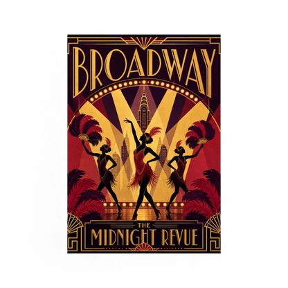 Broadway: The Midnight Revue – Vintage 1920s Art Deco Cabaret Poster Print
