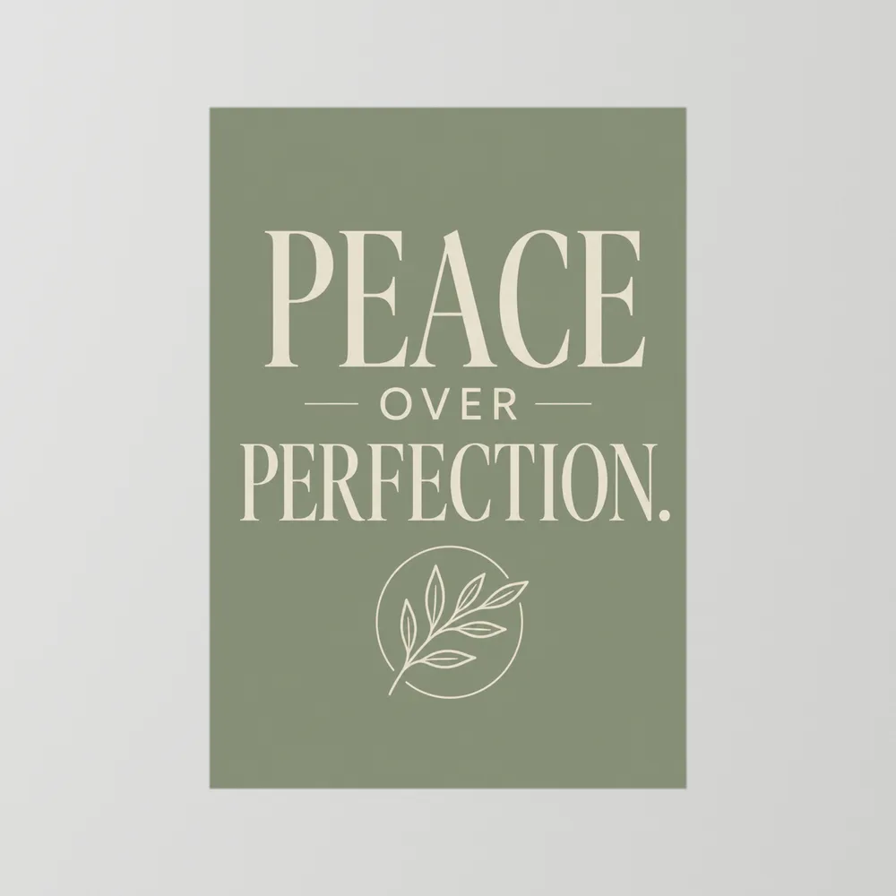 "Peace Over Perfection" Retro Botanical Art Print