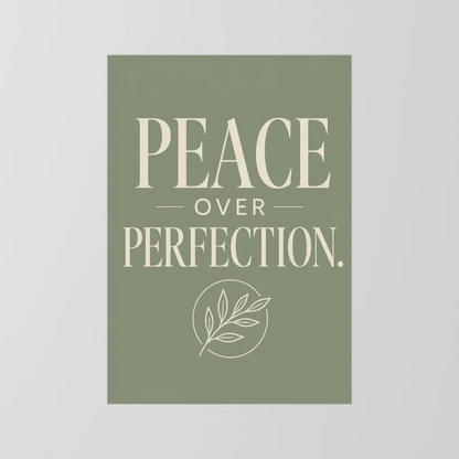 "Peace Over Perfection" Retro Botanical Art Print