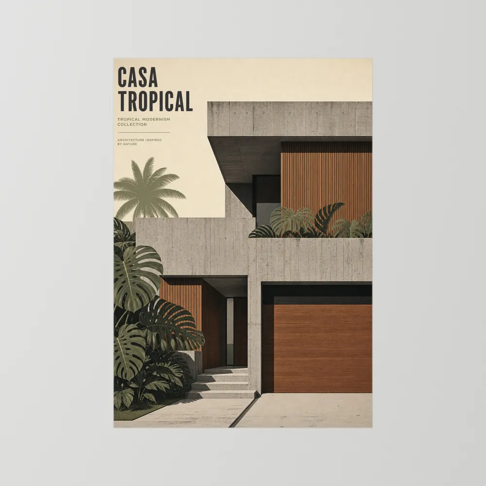 Casa Tropical Modernism Architecture Art Print