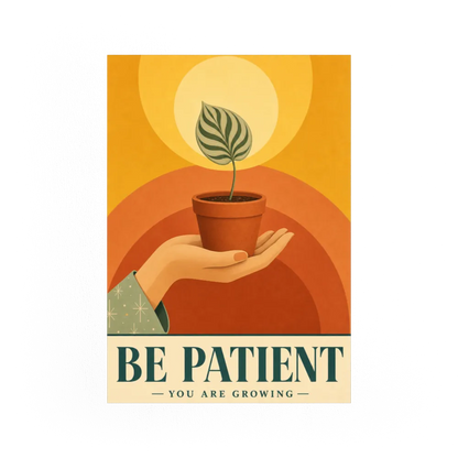Be Patient – Retro Botanical Plant Art Print