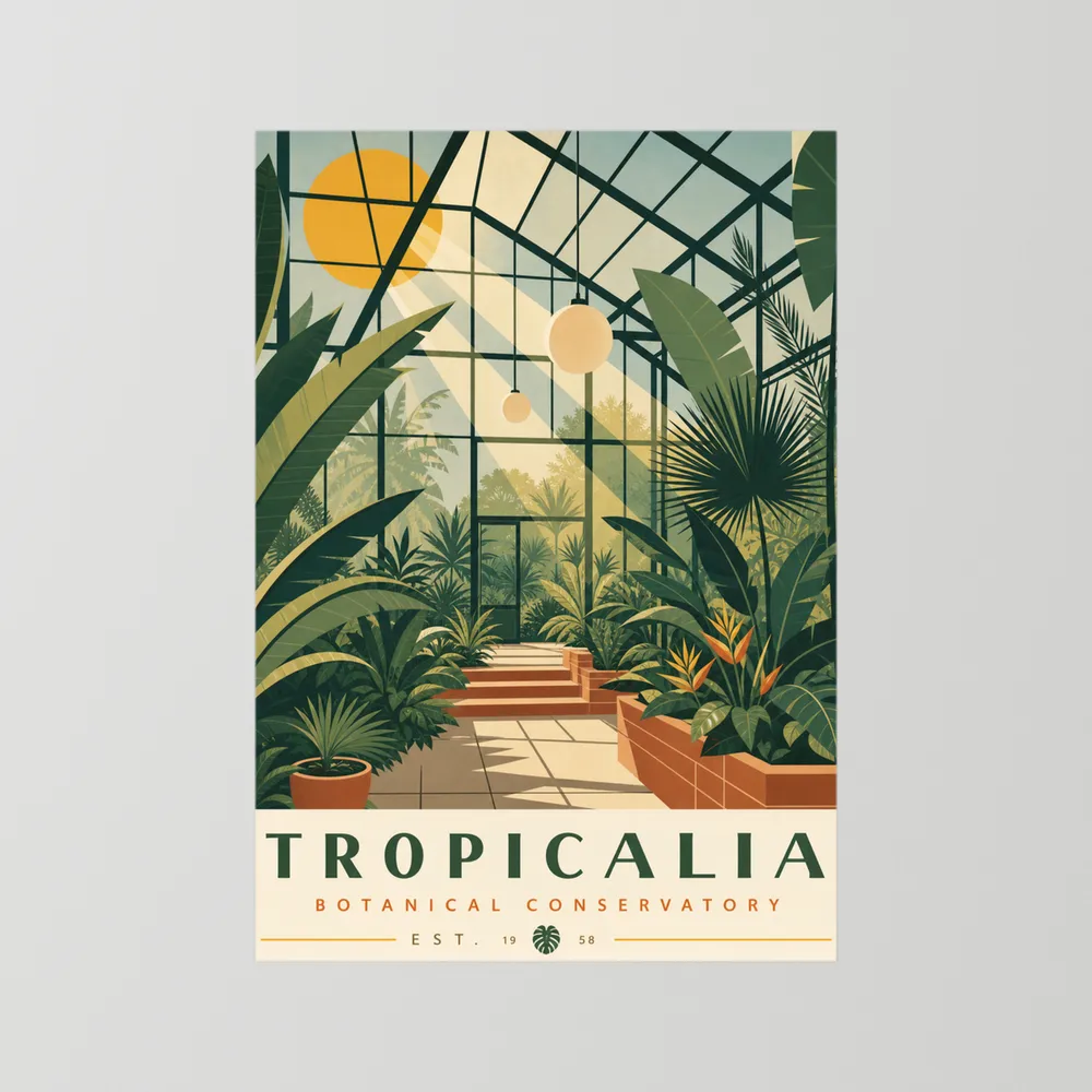 Tropicalia Botanical Conservatory 1958 Art Print