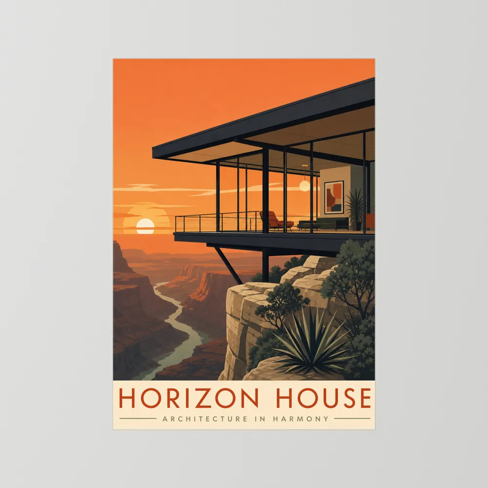 Horizon House Cliffside Architecture Art Print