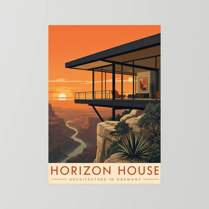 Horizon House Cliffside Architecture Art Print