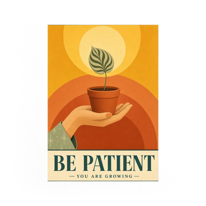 Be Patient – Retro Botanical Plant Art Print
