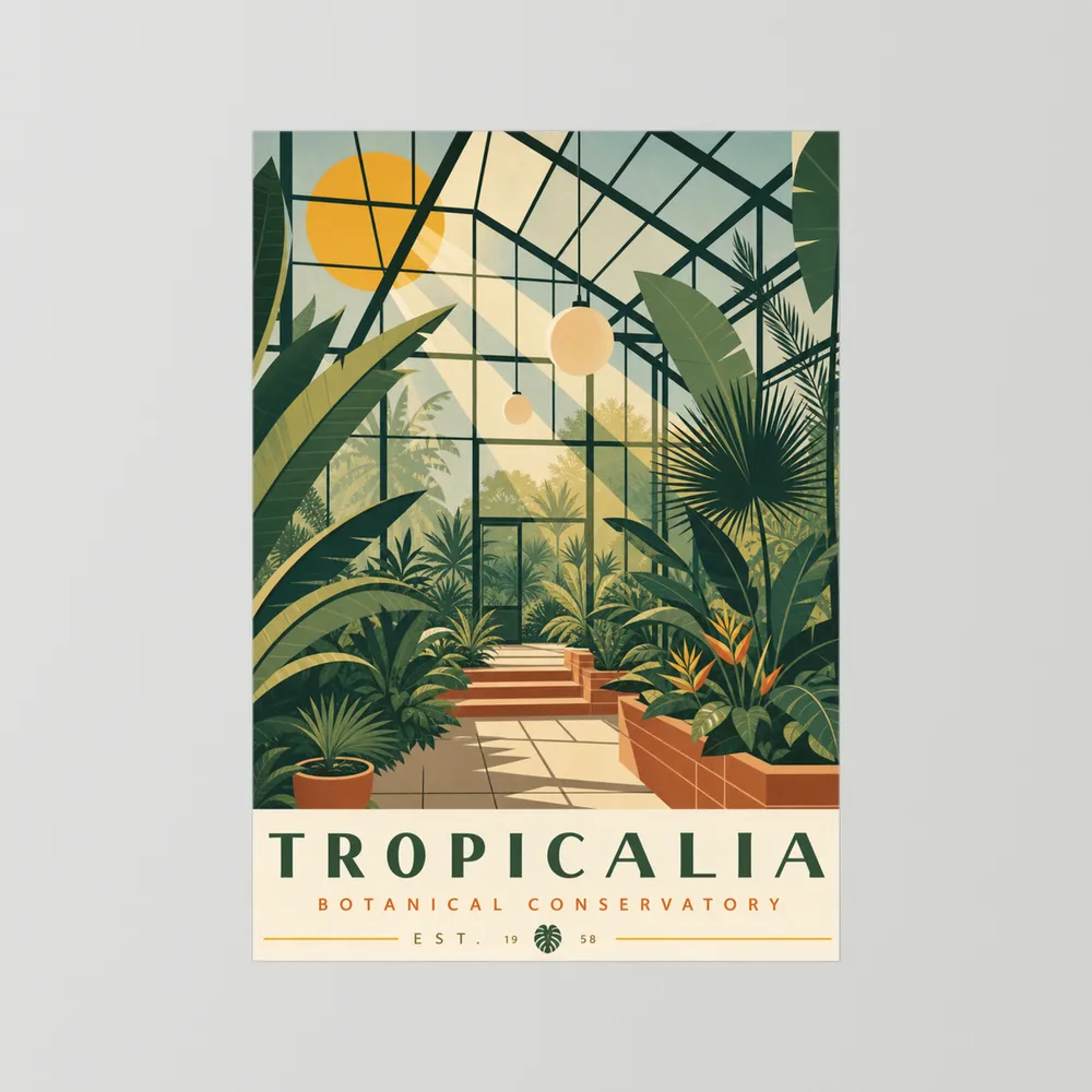Tropicalia Botanical Conservatory 1958 Art Print