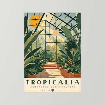 Tropicalia Botanical Conservatory 1958 Art Print