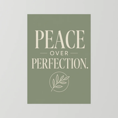 "Peace Over Perfection" Retro Botanical Art Print