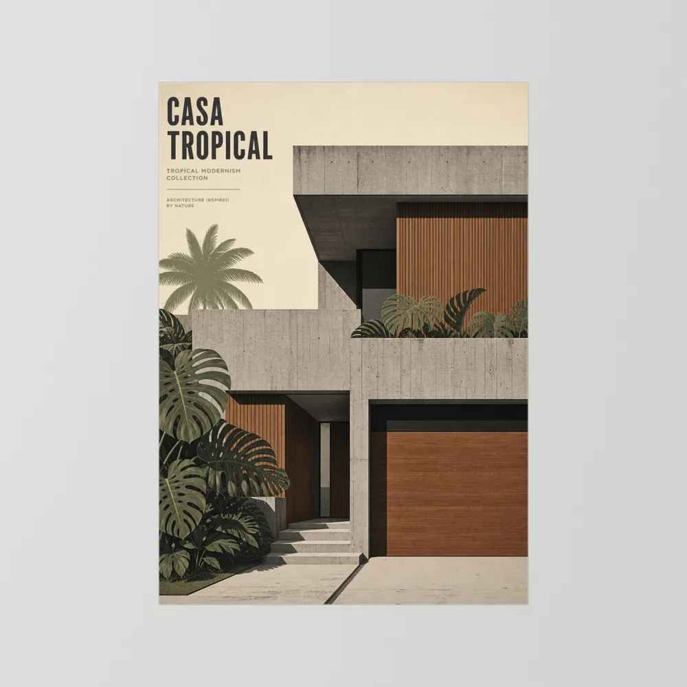 Casa Tropical Modernism Architecture Art Print