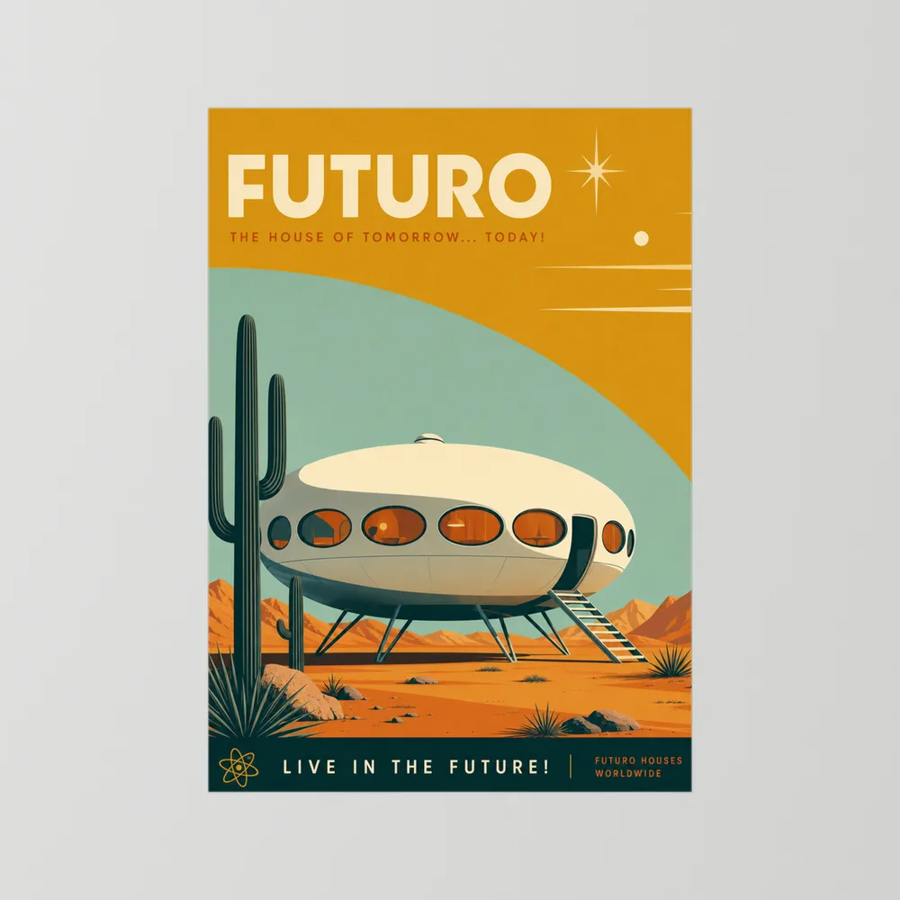 Futuro House Retro Space Age Architecture Art Print