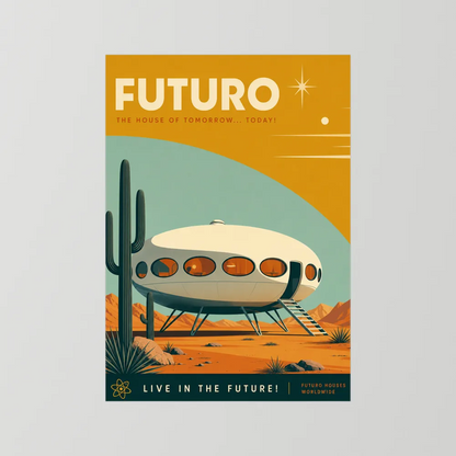 Futuro House Retro Space Age Architecture Art Print