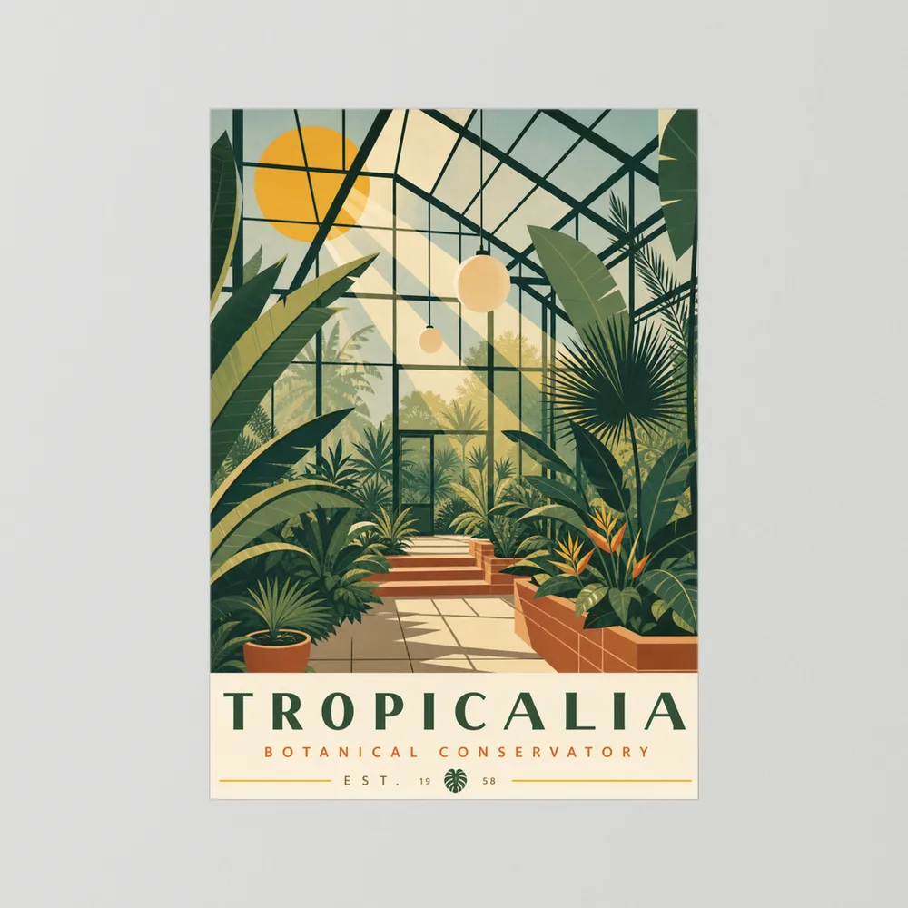 Tropicalia Botanical Conservatory 1958 Art Print
