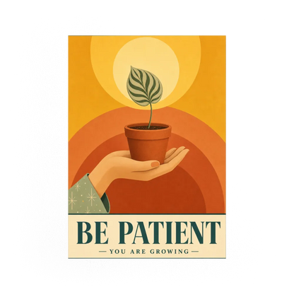 Be Patient – Retro Botanical Plant Art Print
