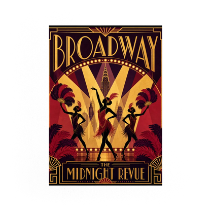 Broadway: The Midnight Revue – Vintage 1920s Art Deco Cabaret Poster Print