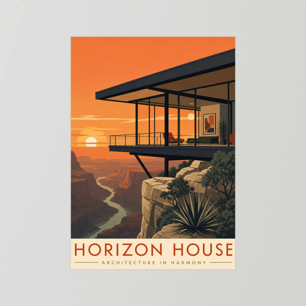 Horizon House Cliffside Architecture Art Print