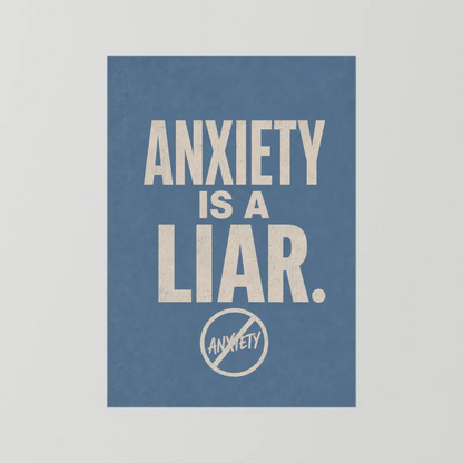 "Anxiety Is A Liar" Retro Typography Art Print