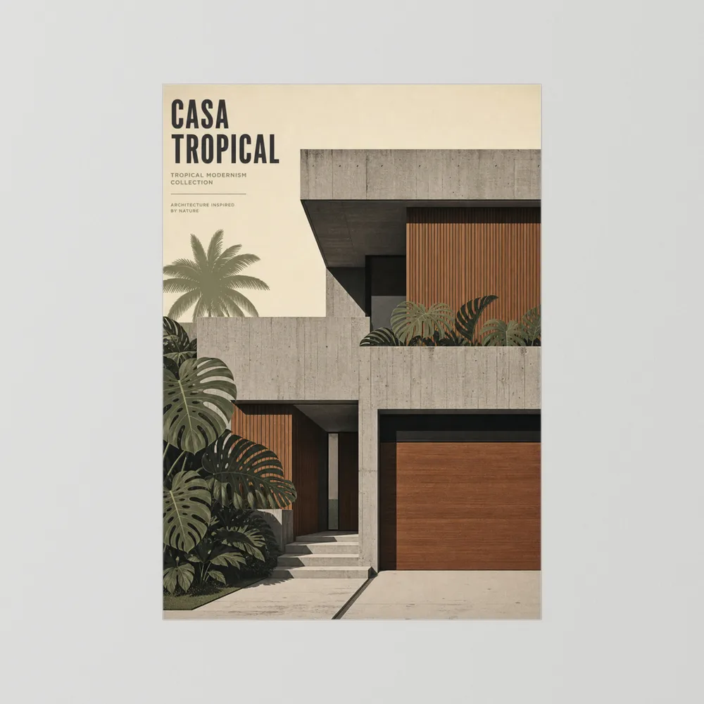 Casa Tropical Modernism Architecture Art Print