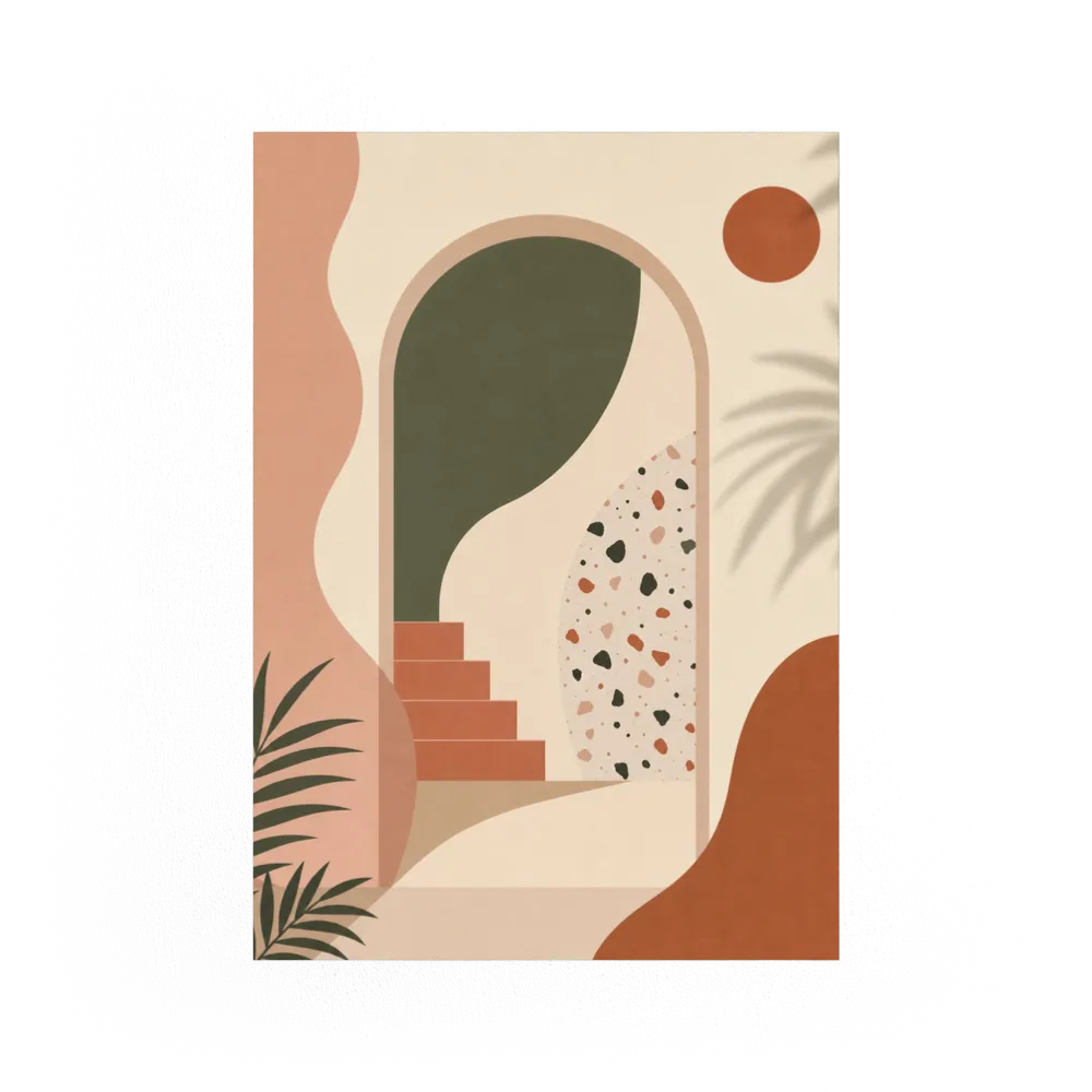 Geometric Archway & Terrazzo Art Print