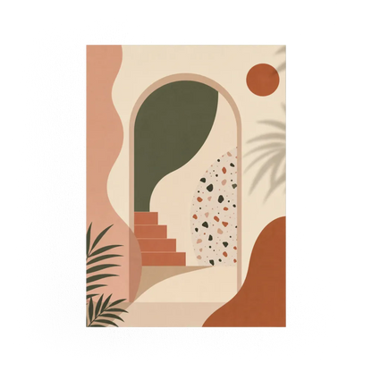 Geometric Archway & Terrazzo Art Print