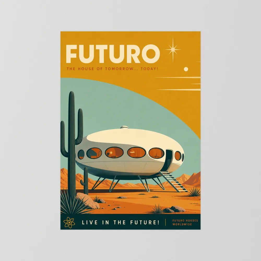 Futuro House Retro Space Age Architecture Art Print