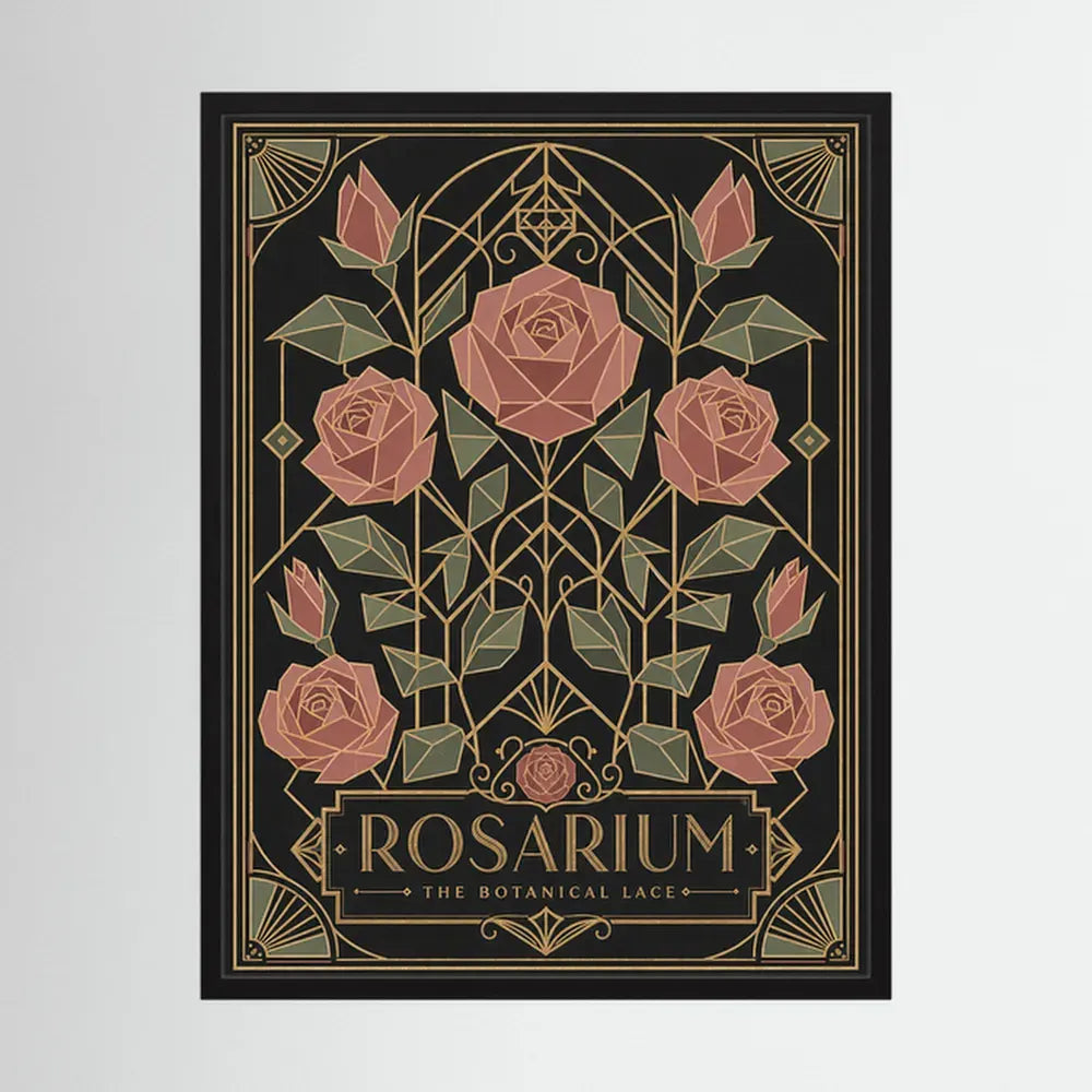 Rosarium: The Botanical Lace – Vintage Art Deco Rose Print