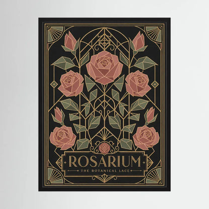 Rosarium: The Botanical Lace – Vintage Art Deco Rose Print
