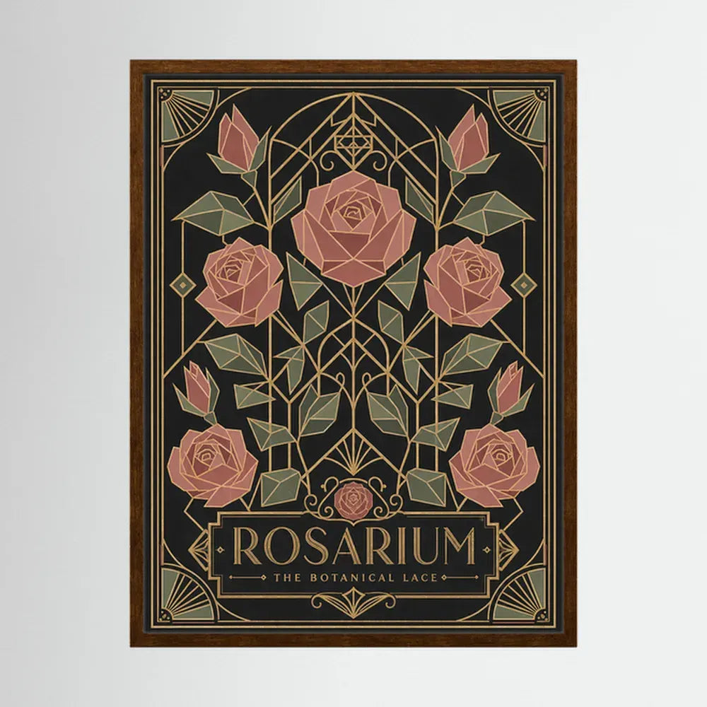 Rosarium: The Botanical Lace – Vintage Art Deco Rose Print