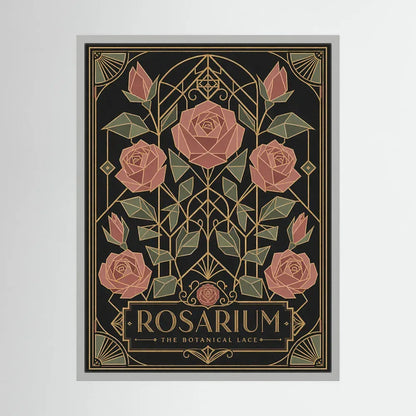 Rosarium: The Botanical Lace – Vintage Art Deco Rose Print