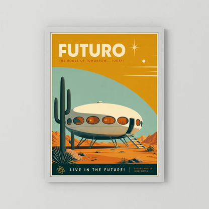 Futuro House Retro Space Age Architecture Art Print