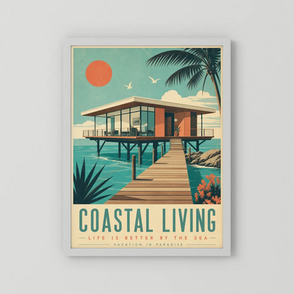 Coastal Living Mid-Century Beach House Art Print