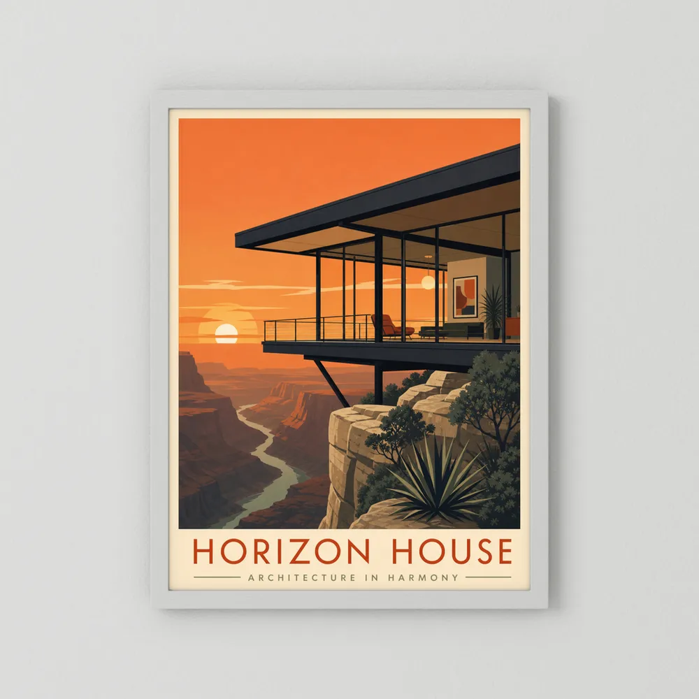 Horizon House Cliffside Architecture Art Print