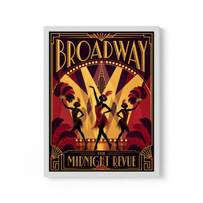 Broadway: The Midnight Revue – Vintage 1920s Art Deco Cabaret Poster Print