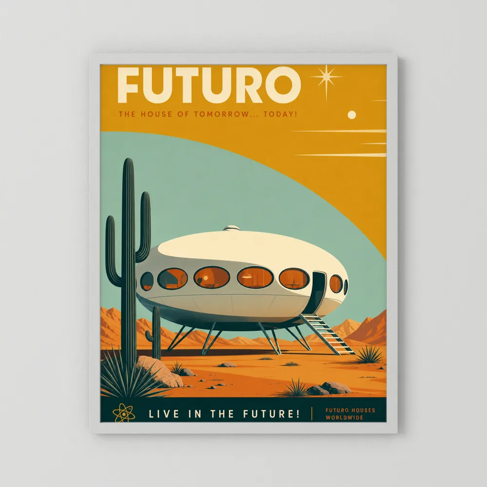 Futuro House Retro Space Age Architecture Art Print
