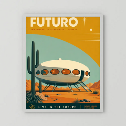 Futuro House Retro Space Age Architecture Art Print