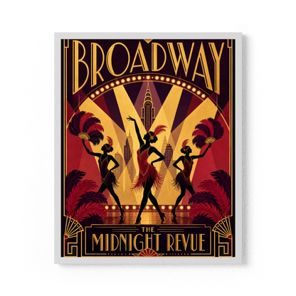 Broadway: The Midnight Revue – Vintage 1920s Art Deco Cabaret Poster Print