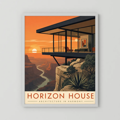 Horizon House Cliffside Architecture Art Print