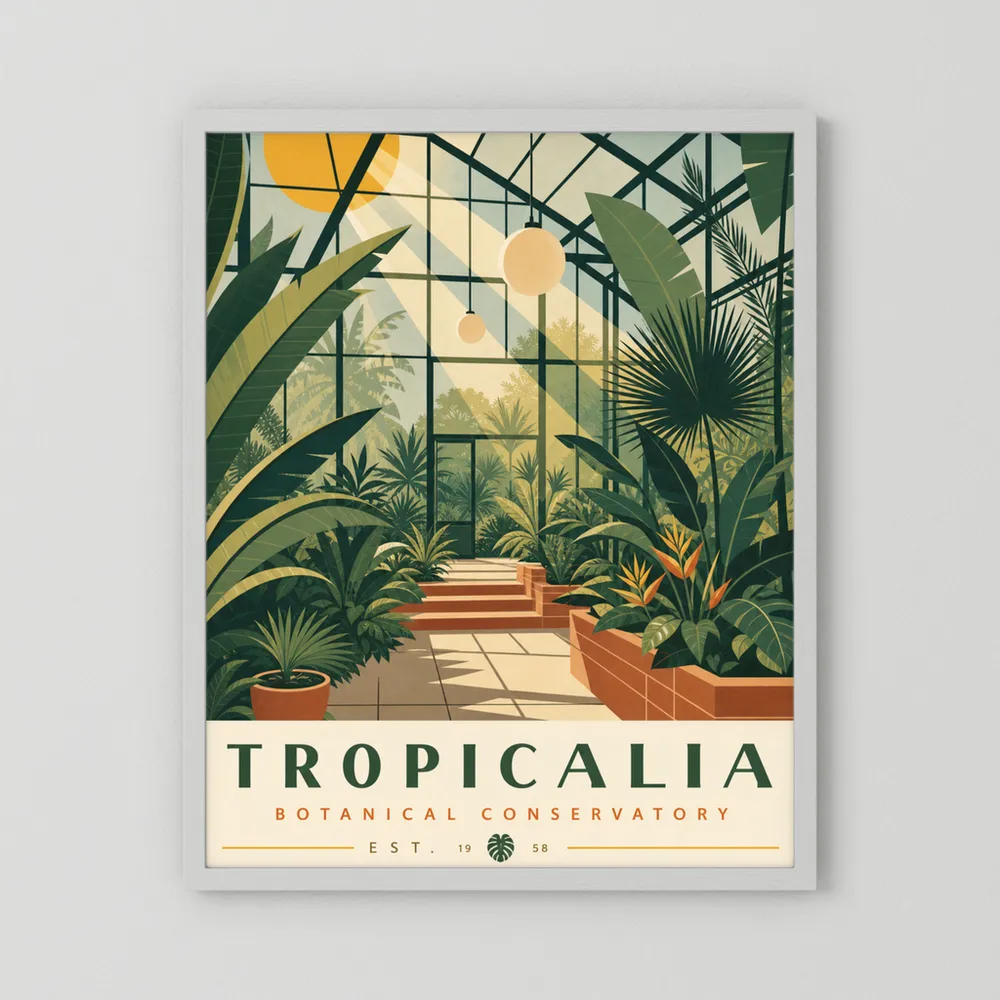 Tropicalia Botanical Conservatory 1958 Art Print