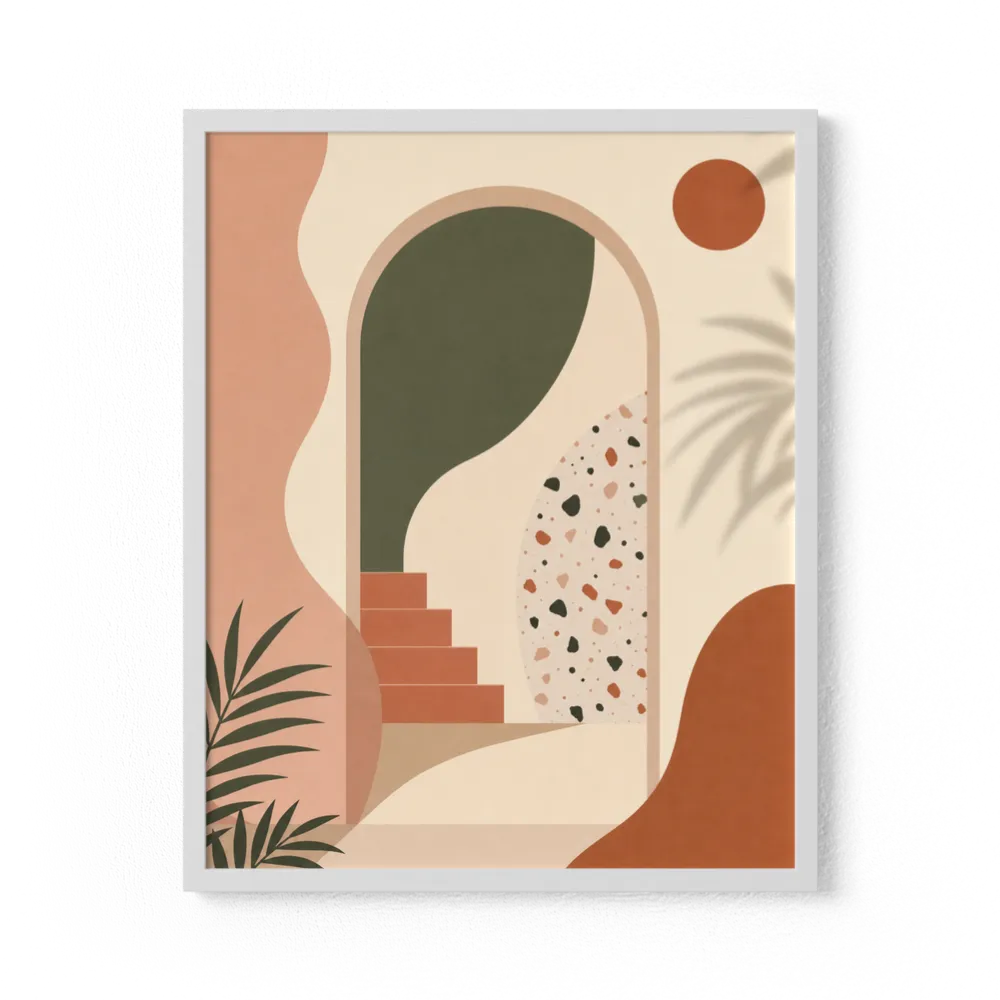 Geometric Archway & Terrazzo Art Print