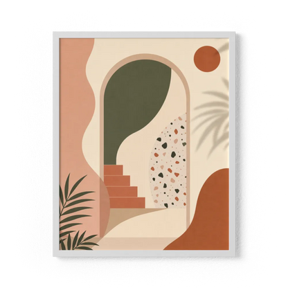 Geometric Archway & Terrazzo Art Print