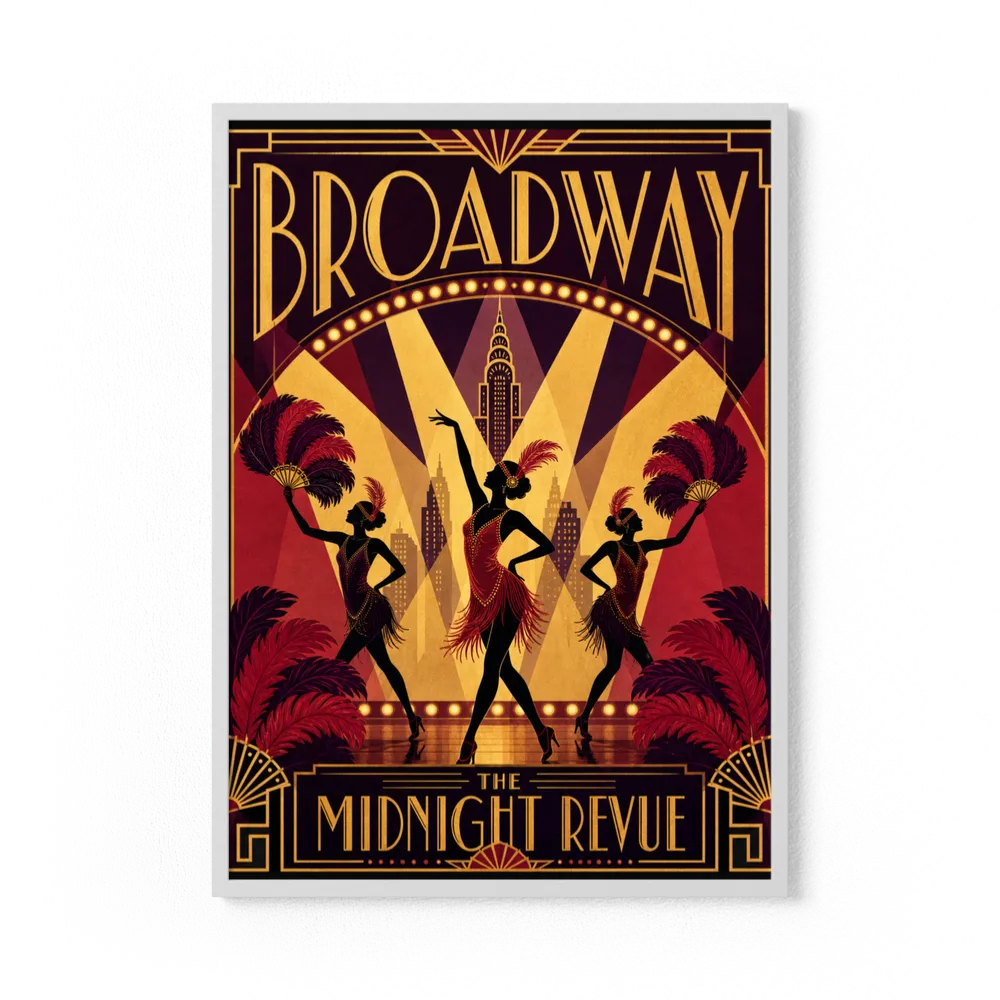 Broadway: The Midnight Revue – Vintage 1920s Art Deco Cabaret Poster Print