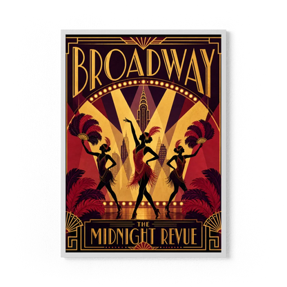 Broadway: The Midnight Revue – Vintage 1920s Art Deco Cabaret Poster Print