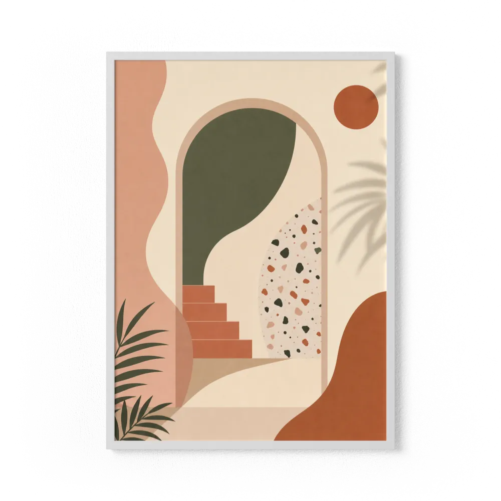 Geometric Archway & Terrazzo Art Print