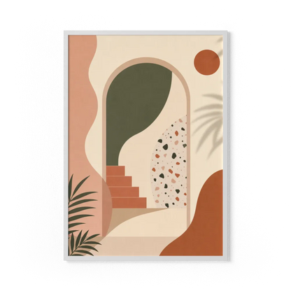 Geometric Archway & Terrazzo Art Print